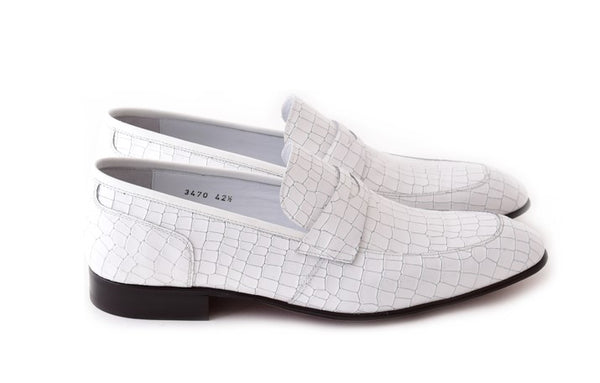 Corrente Calfskin Penny Loafer - White