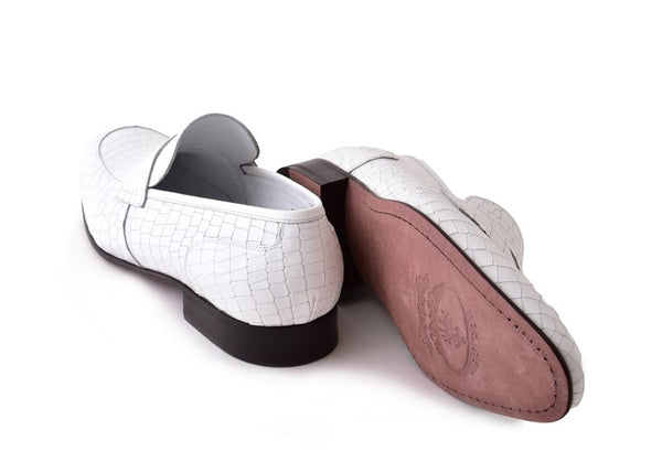 Corrente Calfskin Penny Loafer - White