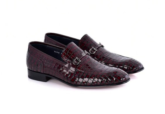 Corrente Calfskin Bit Loafer - Burgundy