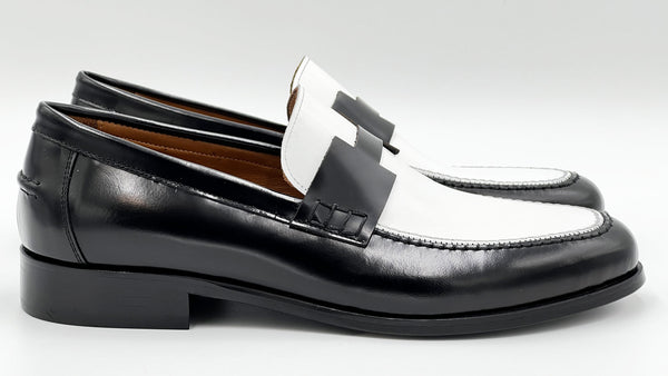 C Collection Nappa Leather Loafer - Black/White