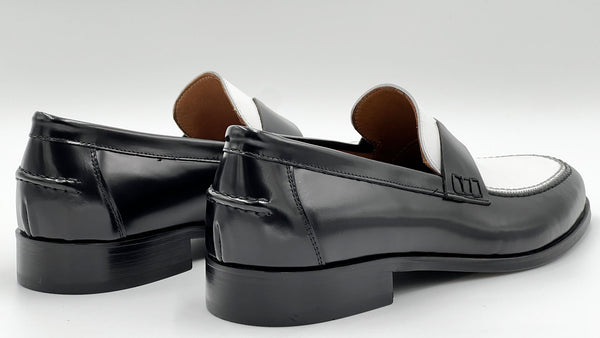 C Collection Nappa Leather Loafer - Black/White