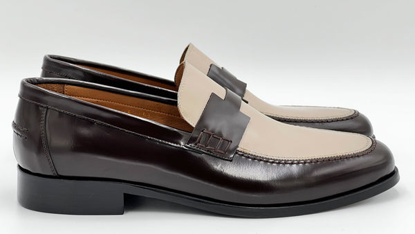 C Collection Nappa Leather Loafer - Brown/Beige