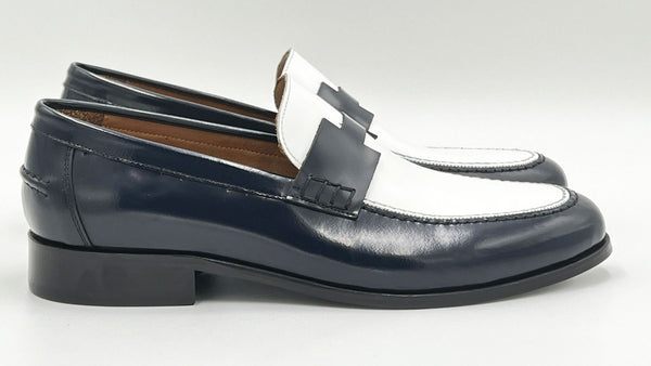 C Collection Nappa Leather Loafer - Navy/White