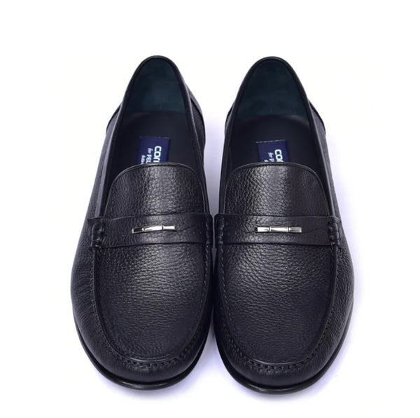 Corrente Deerskin Slip-On Loafer - Black
