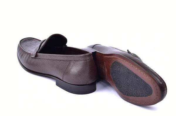 Corrente Ostrich Deerskin Loafer - Brown