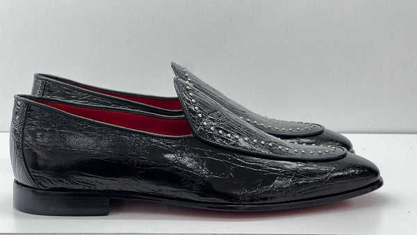 C Collection Crocodile Leather Loafer - Black