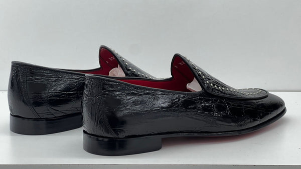 C Collection Crocodile Leather Loafer - Black