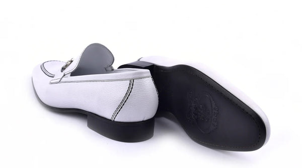 Corrente Grain Leather Loafer - Electric White