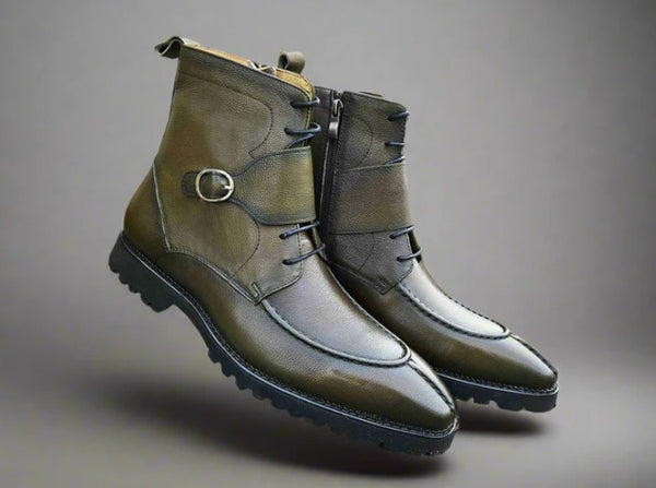 C&E Carrucci Calfskin Boot - Olive