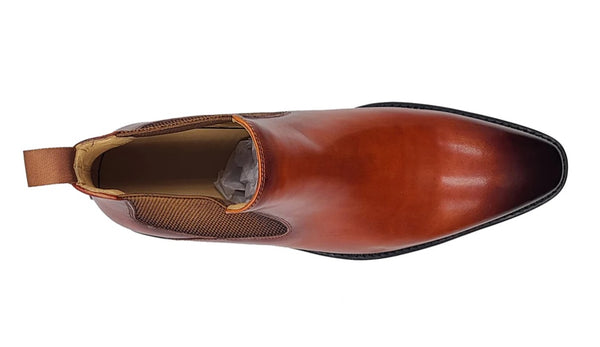 Carrucci Burnished Calfskin Chelsea Boot - Cognac