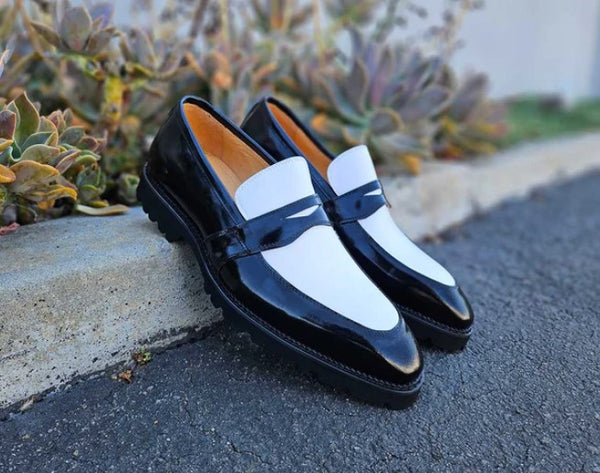 Maurice Patent Leather Loafer - Black/White