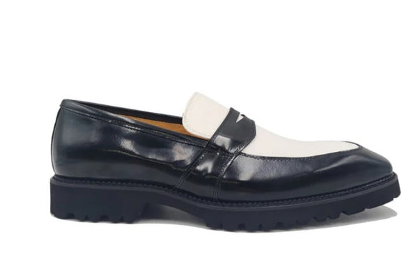 Maurice Patent Leather Loafer - Black/White