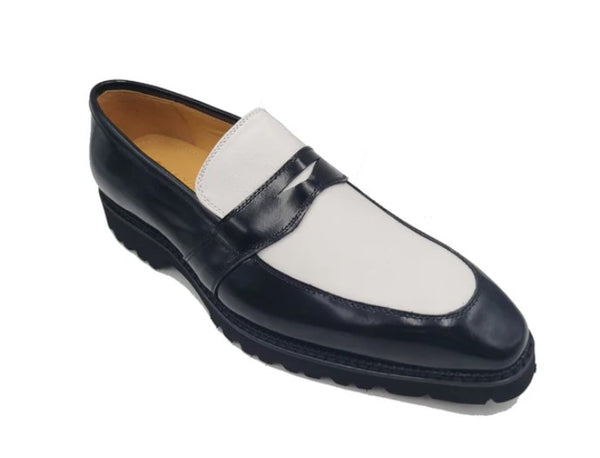 Maurice Patent Leather Loafer - Black/White