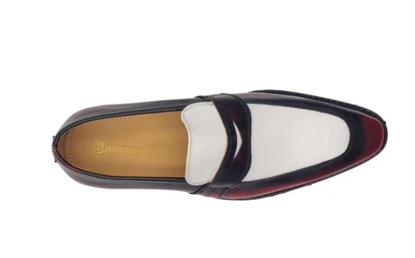 Maurice Patent Leather Loafer - Burgundy/White