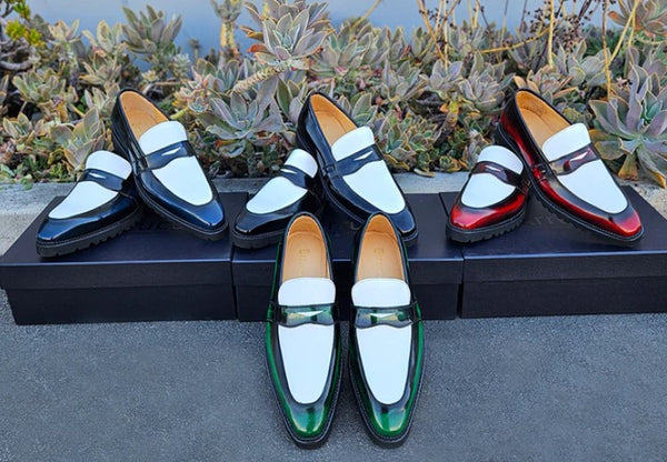 Maurice Patent Leather Loafer - Black/White