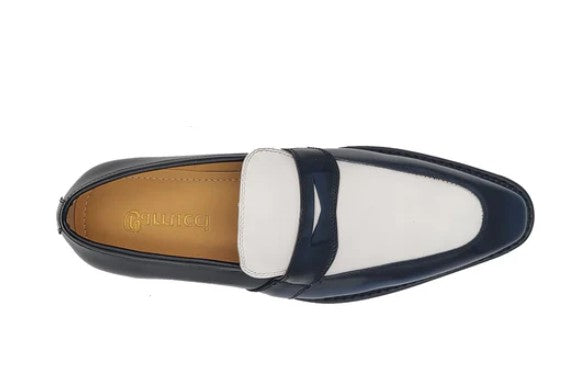 Maurice Patent Leather Loafer - Navy/White