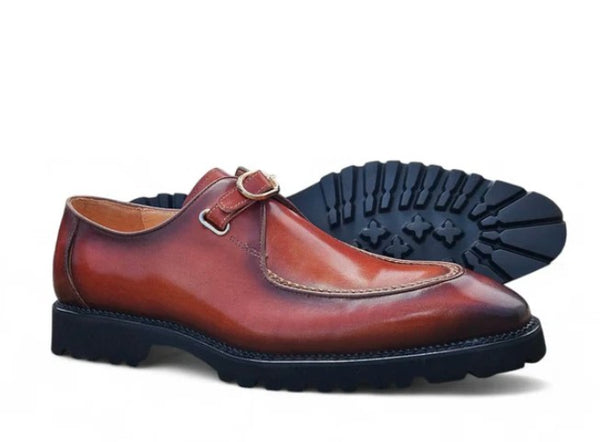 Carrucci Moc Toe Leather Loafer - Whiskey