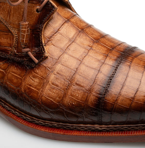 Mezlan "Giovane" Crocodile Derby Camel