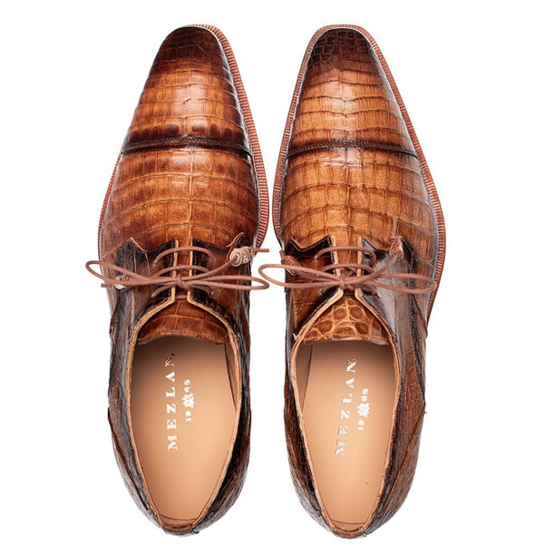 Mezlan "Giovane" Crocodile Derby Camel