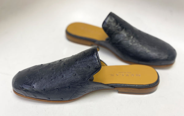 Mezlan Ostrich Slip-On Shoe - Black