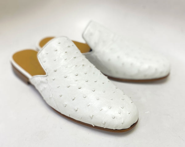 Mezlan Ostrich Slip-On Shoe - White