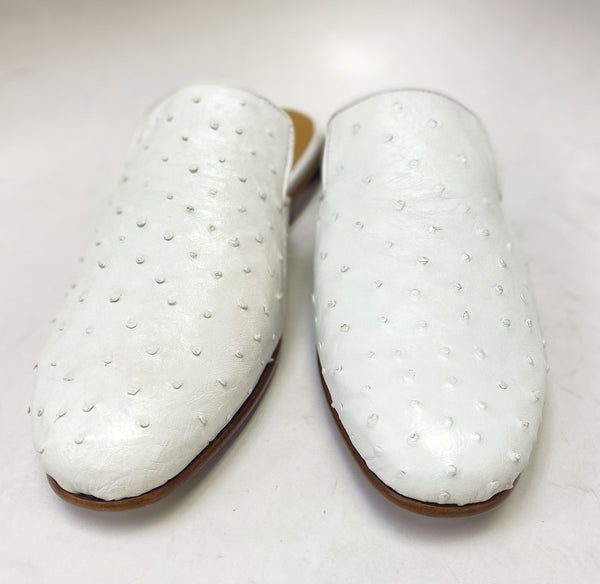 Mezlan Ostrich Slip-On Shoe - White