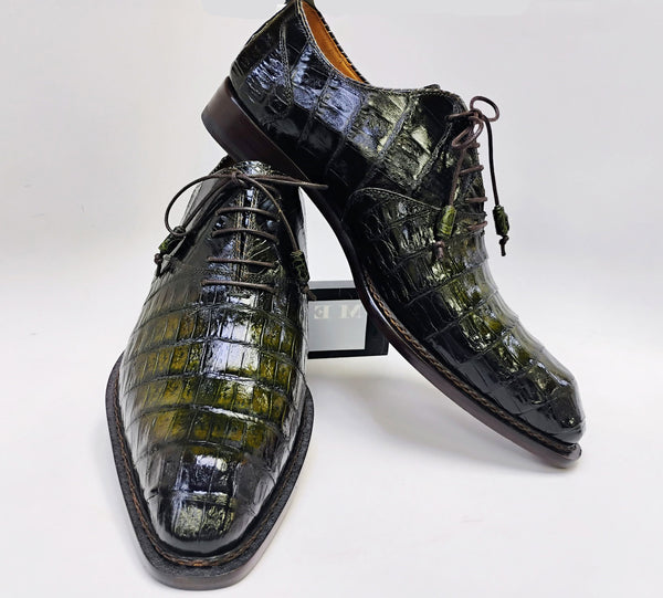Mezlan Crocodile Oxford - Brown/Olive