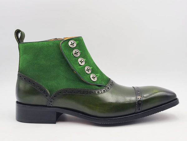 C&E Shoes Leather & Suede Boot - Olive