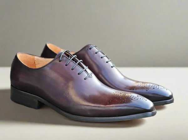 Carrucci Burnished Calfskin Oxford - Chestnut