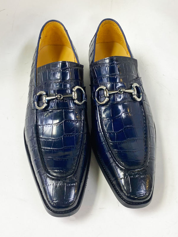 Maurice Crocodile Calfskin Loafer - Navy