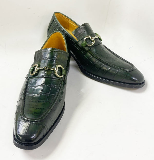 Maurice Crocodile Calfskin Loafer - Olive
