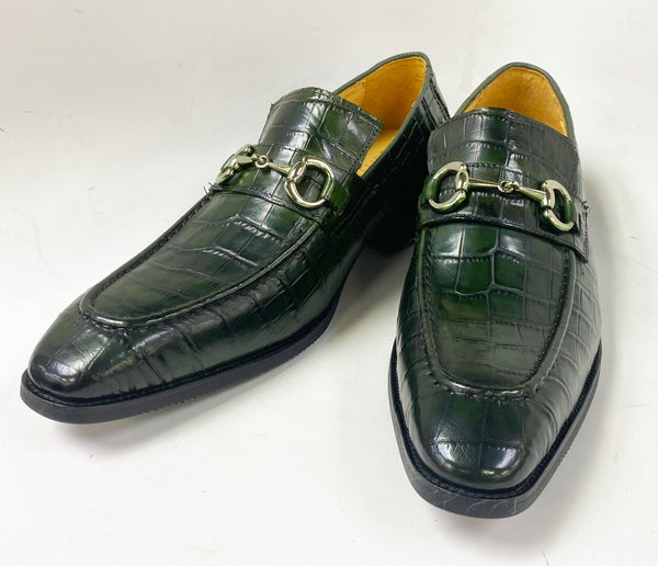Maurice Crocodile Calfskin Loafer - Olive