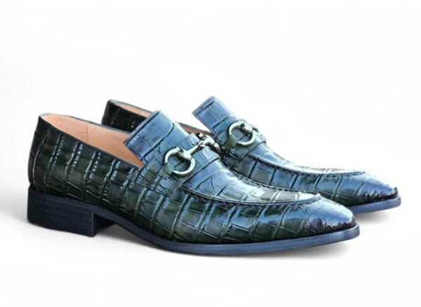 Maurice Crocodile Calfskin Loafer - Olive
