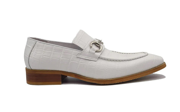 Maurice Crocodile Calfskin Loafer - White
