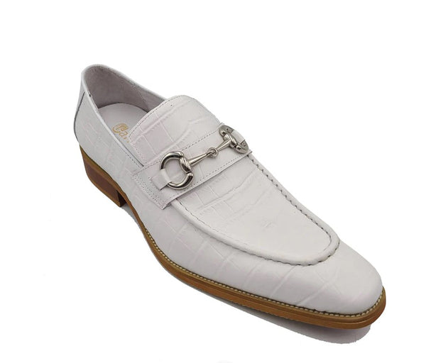 Maurice Crocodile Calfskin Loafer - White