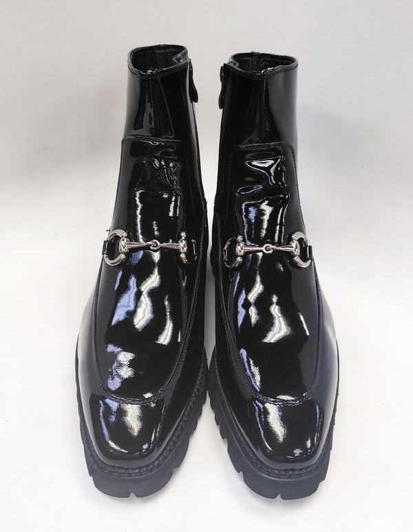 Maurice Patent Slip On Boot - Black