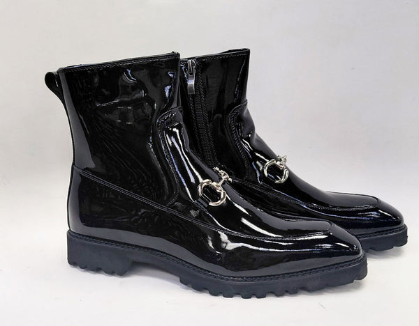 Maurice Patent Slip On Boot - Black