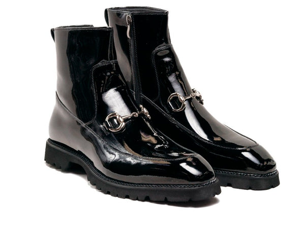 Maurice Patent Slip On Boot - Black