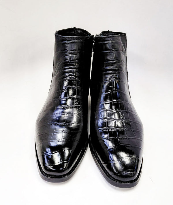 Maurice Croco Embossed Boot - Black