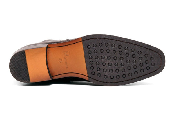 Maurice Pebbled Leather Boot - Black