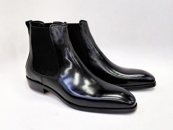 Maurice Leather Slip On Boot - Black