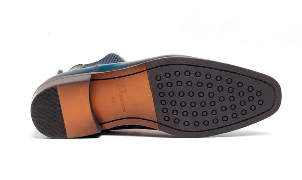 Maurice Leather Slip On Boot - Blue