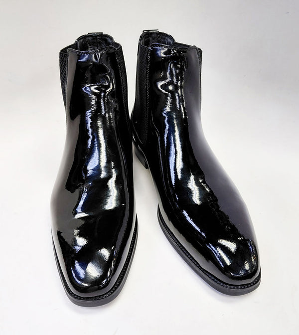 Maurice Patent Leather Slip On Boot - Black