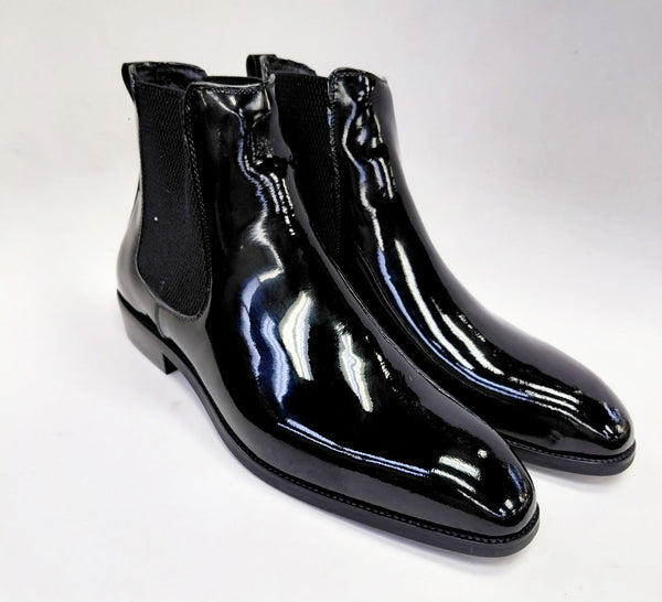 Maurice Patent Leather Slip On Boot - Black