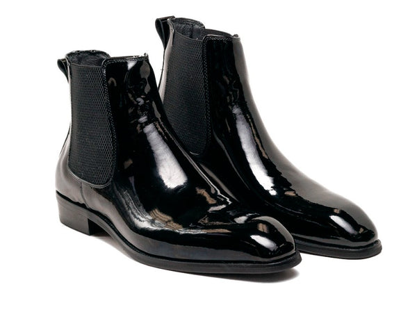 Maurice Patent Leather Slip On Boot - Black