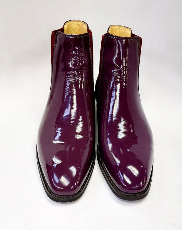 Maurice Patent Leather Slip On Boot - Grape