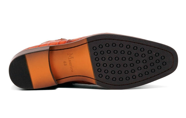 Maurice Croco Embossed Boot - Whiskey