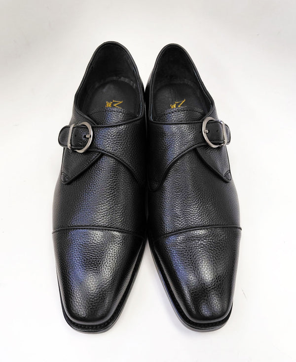 Carrucci Leather Monkstrap - Black