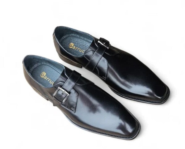 Carrucci Leather Monkstrap - Black