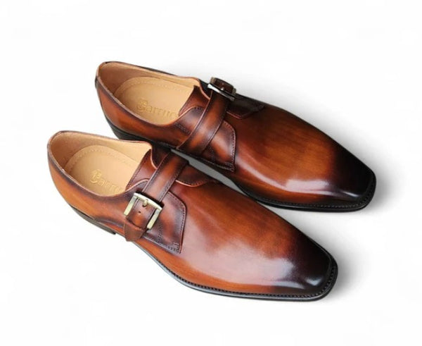 Carrucci Leather Monkstrap - Cognac